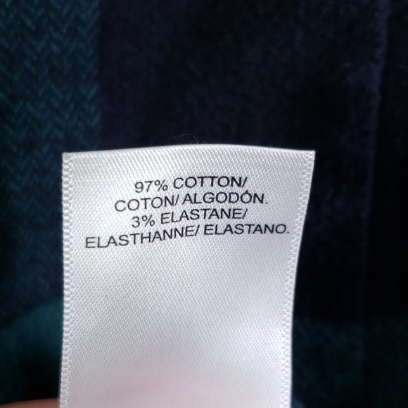 Lucky Brand Men's L Classic Fit Saturday Stretch Plaid Flannel Teal Navy Shirt - Picture 7 of 7